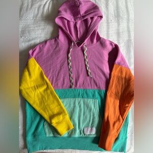 Ocean + Coast Color Block Hoodie with Drawstrings